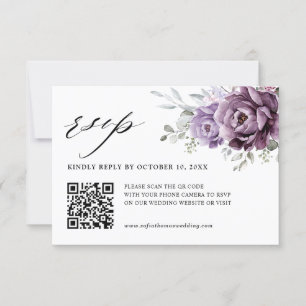 Schattierungen Lila blutiger blutiger Hochzeiten RSVP Karte