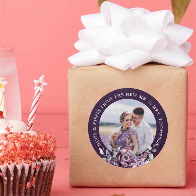 Schattierungen Lila blutiger blutiger Hochzeiten Runder Aufkleber (Party)