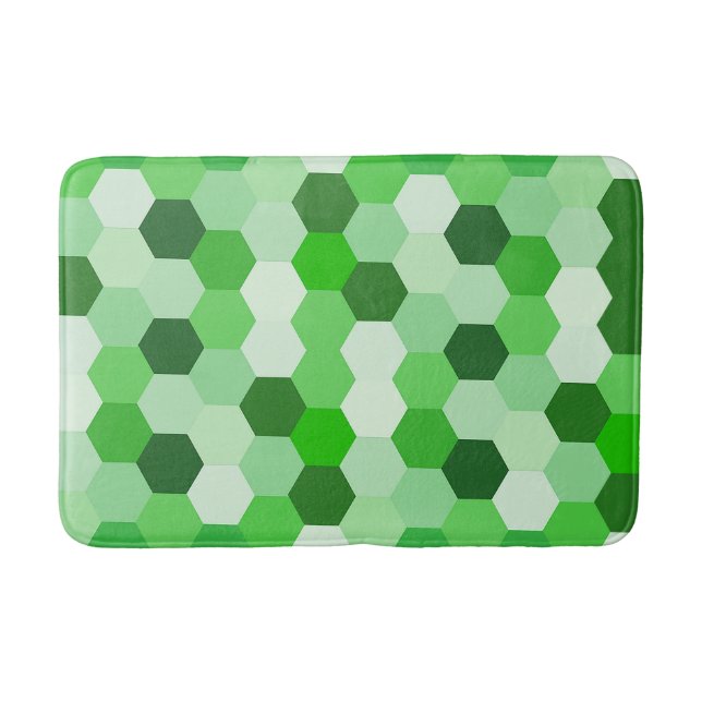 Schattierungen mit weißem, geometrischem Hexagon Badematte (Vorderseite)