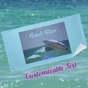 Schattierungen von Blauen Beach Umbrellas individu Strandtuch
