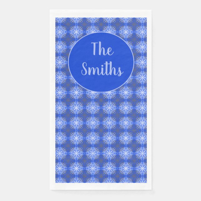 Schattierungen von Grau, Blau und Weiß Serviette (Vorderseite)