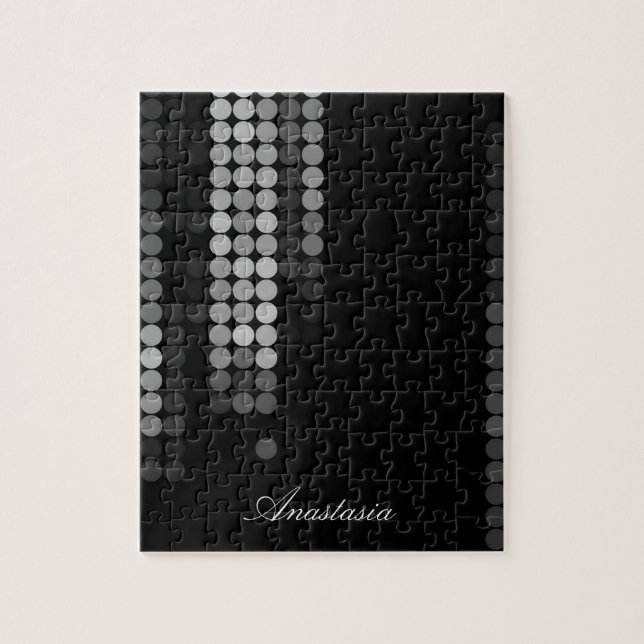 Schattierungen von Grau Punktmuster Puzzle (Vertikal)