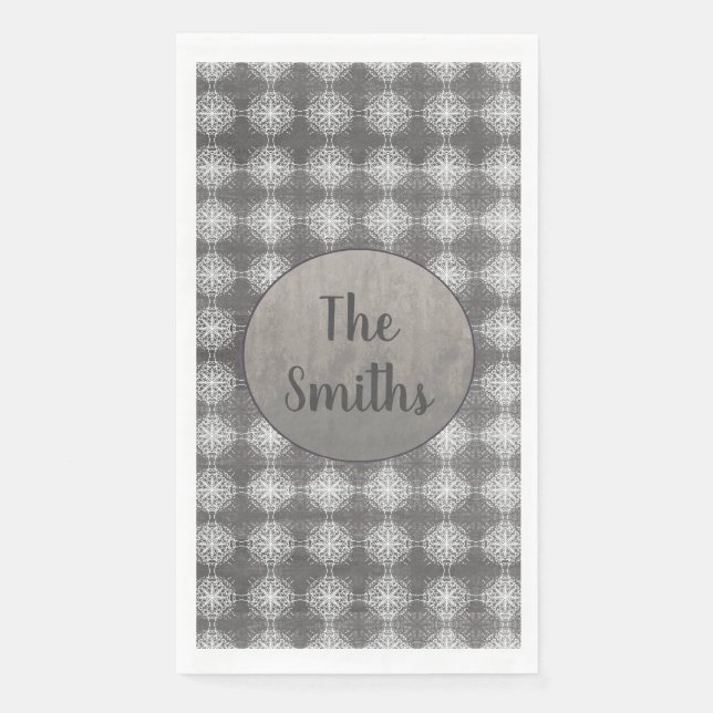 Schattierungen von Grau und Weiß Serviette (Vorderseite)