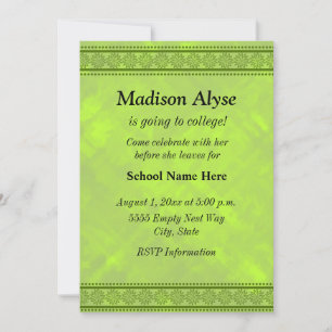 Schattierungen von grüner Blüte laden zur Uni ein Einladung