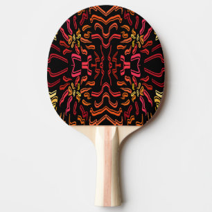 Schattierungen von Orange Rot Gelb Band Kunst Desi Tischtennis Schläger
