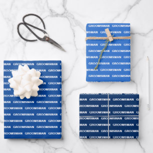 Schattierungen von Papierblättern für blaue Trau Geschenkpapier Set