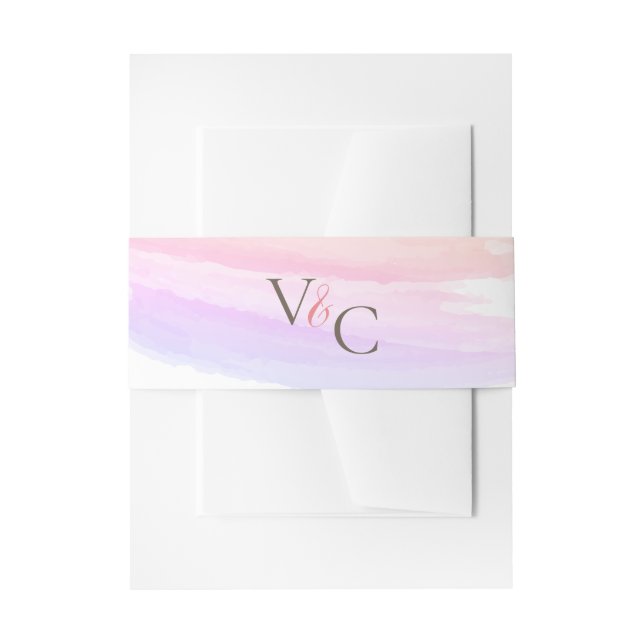 Schattierungen von Pink Watercolor Splash Wedding Einladungsbanderole (Vorderseite Beispiel)