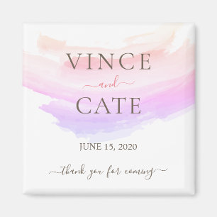 Schattierungen von Pink Watercolor Splash Wedding Magnet