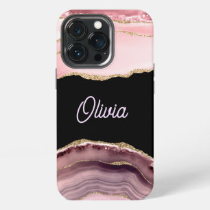 Schattierungen von rosa Achat & Goldglitter - Mono iPhone 13 Pro Hülle