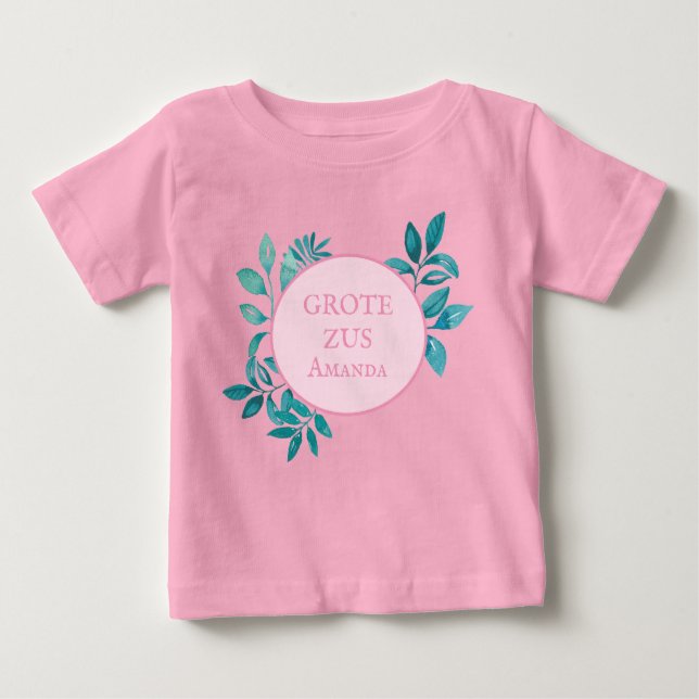 Schattig Grote Zus aanpasbaar naam Baby T-shirt (Vorderseite)