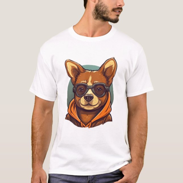 Schattige Pup, Hood Down! T-Shirt (Vorderseite)
