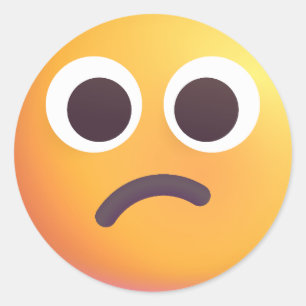 Schattige verwirrte Gesichter Emoji Niedlich Adora Runder Aufkleber
