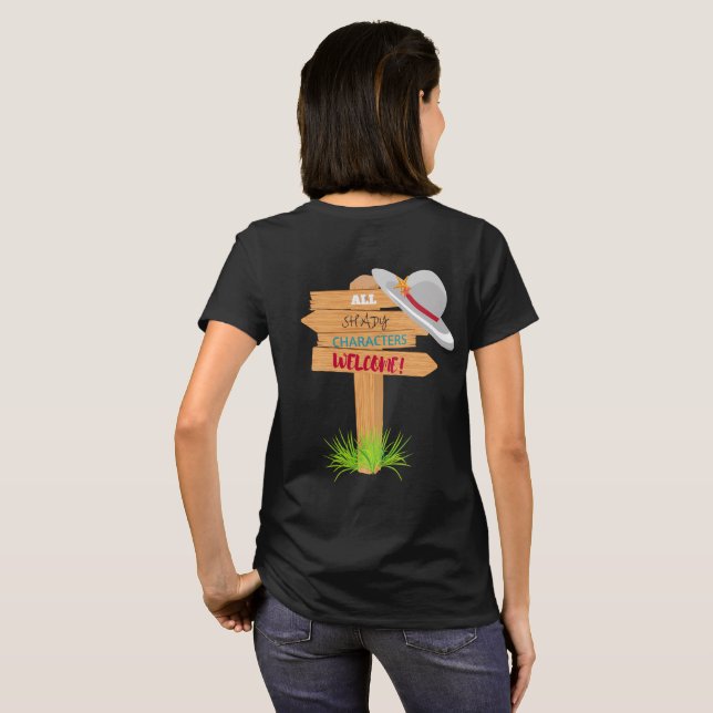 Schattiges Charakter-Zeichen T-Shirt (Schwarz voll)