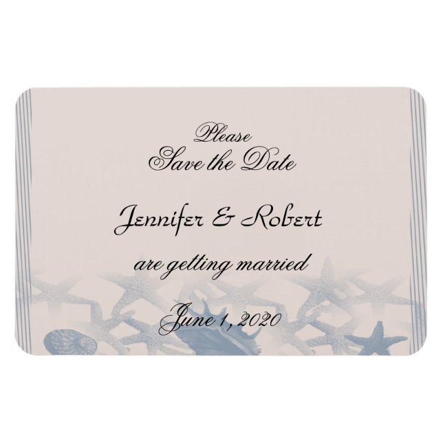 Schatz am Meer Hochzeit retten Datum Magnet (Horizontal)