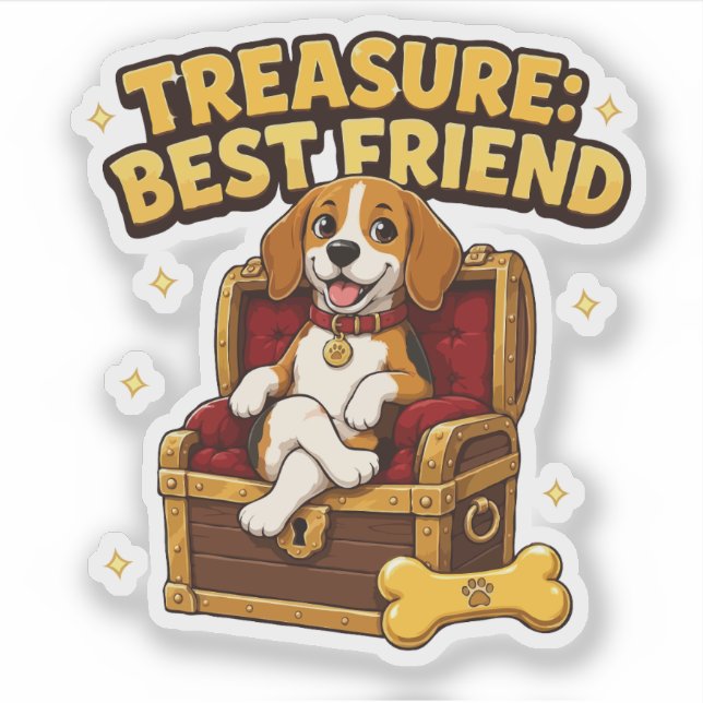 Schatz Best Friend Beagle Hund Aufkleber (Vorderseite)