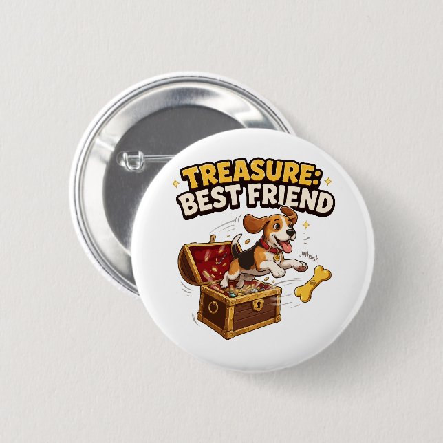 Schatz Beste-Freund-Beagle Button (Vorne & Hinten)