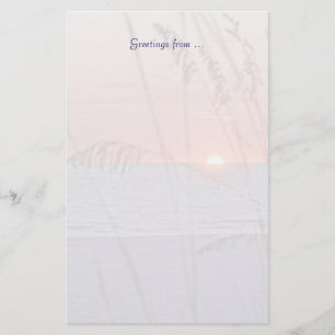 Schatz-Insel-Sonnenuntergang-Briefpapier Briefpapier