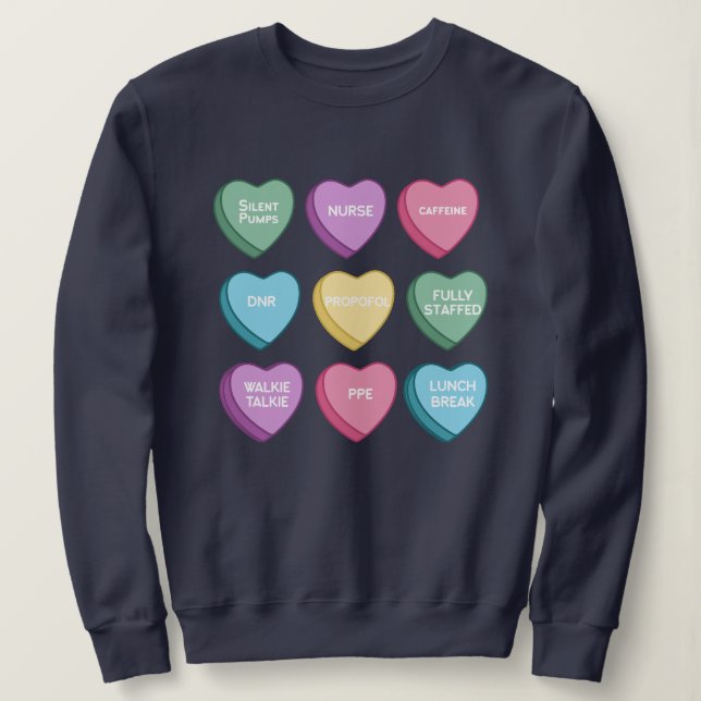 Schatz Krankenschwestern Valentinstag Sweatshirt (Design vorne)