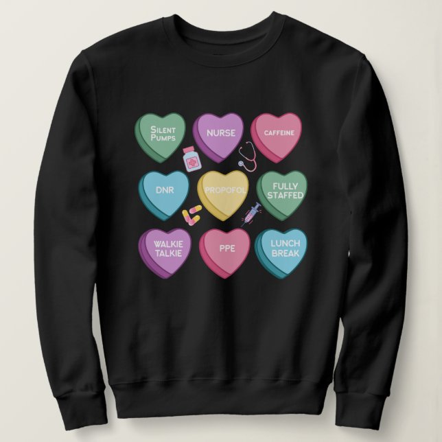 Schatz Krankenschwestern Valentinstag Sweatshirt (Design vorne)