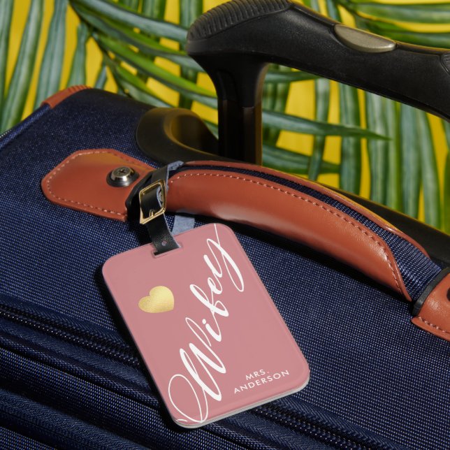 Schatz| Personalisierte Honeymoon-Braut Gepäckanhänger (Vorderseite Insitu 1)