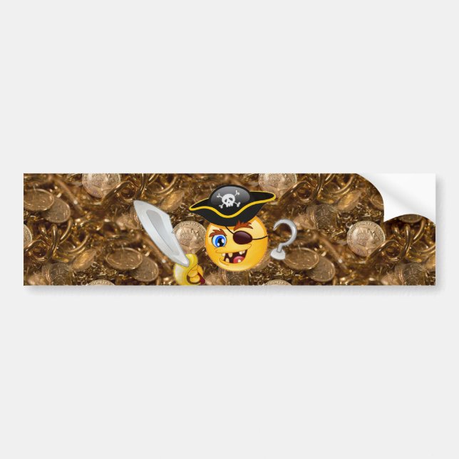 Schatz Pirate Emoji Autoaufkleber (Vorne)