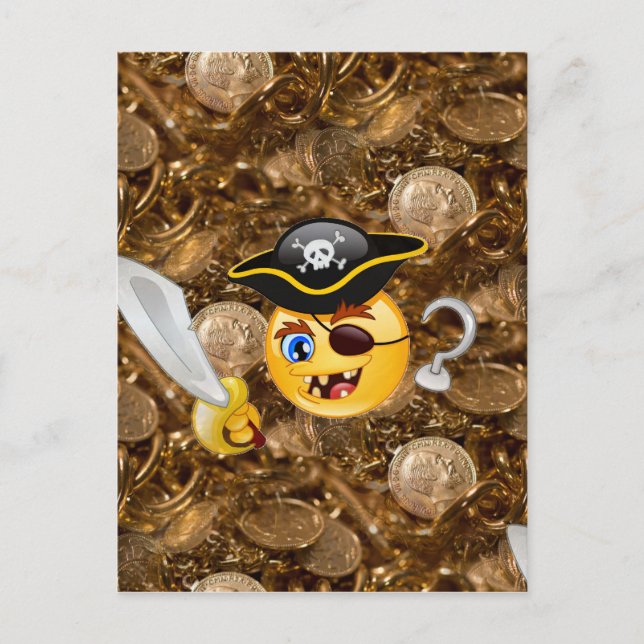 Schatz Pirate Emoji Postkarte (Vorderseite)
