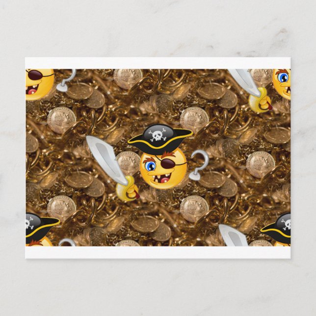 Schatz Pirate Emoji Postkarte (Vorderseite)