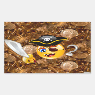 Schatz Pirate Emoji Rechteckiger Aufkleber