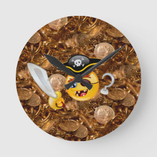 Schatz Pirate Emoji Runde Wanduhr