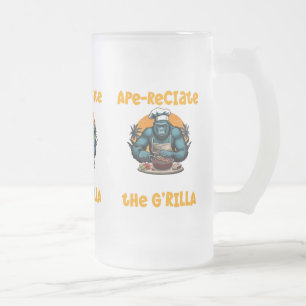 Schätze den G'rilla Master BBQ Griller Lustiger Wo Mattglas Bierglas