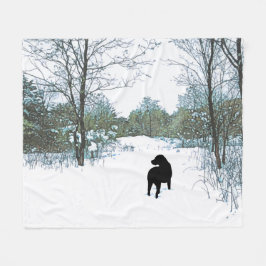 Schätze - Schwarzer Hund Kunst - Schwarzes Labor Fleecedecke