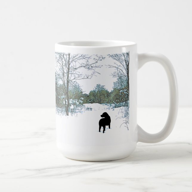 Schätze - Schwarzer Hund Kunst - Schwarzes Labor Tasse (Rechts)