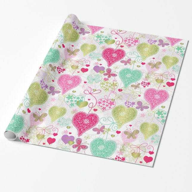 Schatze und Schmetterlinge Geschenkpapier (Ungerollt)