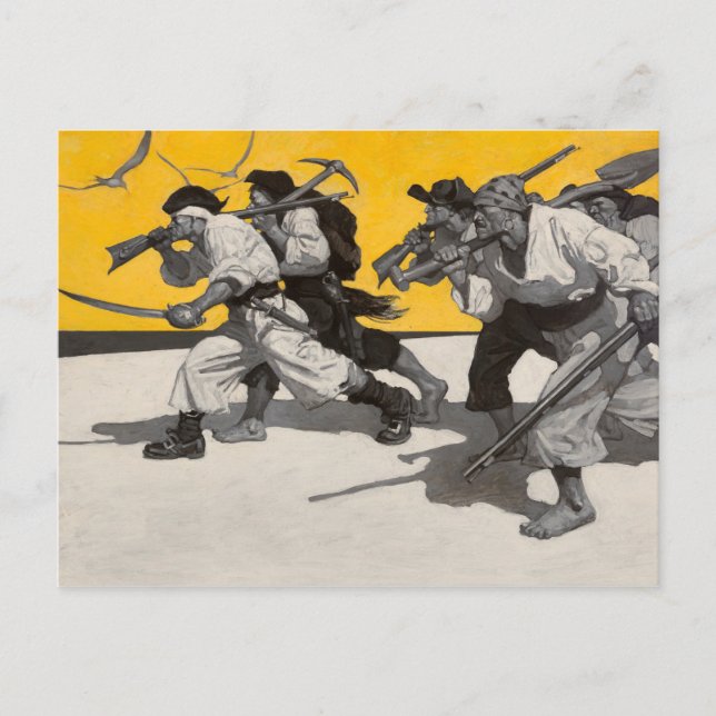 Schatzinsel, 1911 von Newell Convers Wyeth Postkarte (Vorderseite)