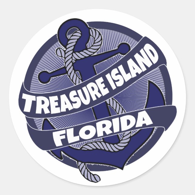 Schatzinsel Florida Ankerkleber Runder Aufkleber (Vorderseite)
