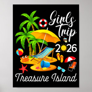 Schatzinsel Florida Sommer tropischer Mädchenausfl Poster