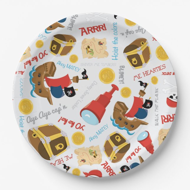 Schatzinsel Party Pirate Paper Plate Pappteller (Vorderseite)