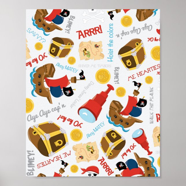 Schatzinsel Party Pirate Poster (Vorne)