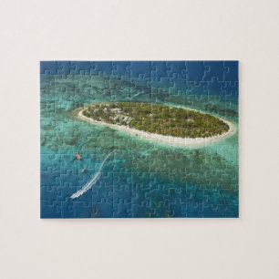 Schatzinsel-Resort und Boot, Fidschi Puzzle