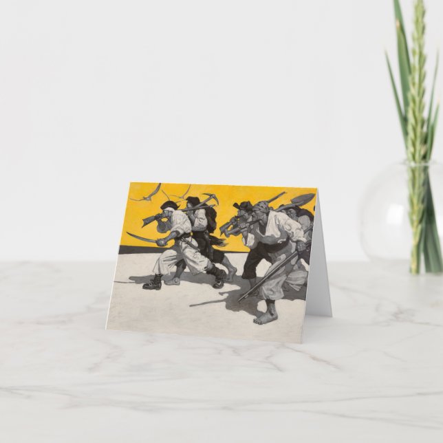 Schatzinsel von Newell Convers Wyeth Dankeskarte (Vorderseite)