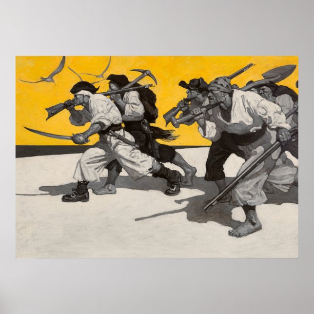 Schatzinsel von Newell Convers Wyeth Poster (Vorne)