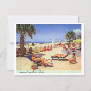 Schatzinselstrand FL 1970er Jahre Vintage Inspirie Postkarte
