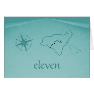 Schatzkarte, Aquamarine Tischnummer