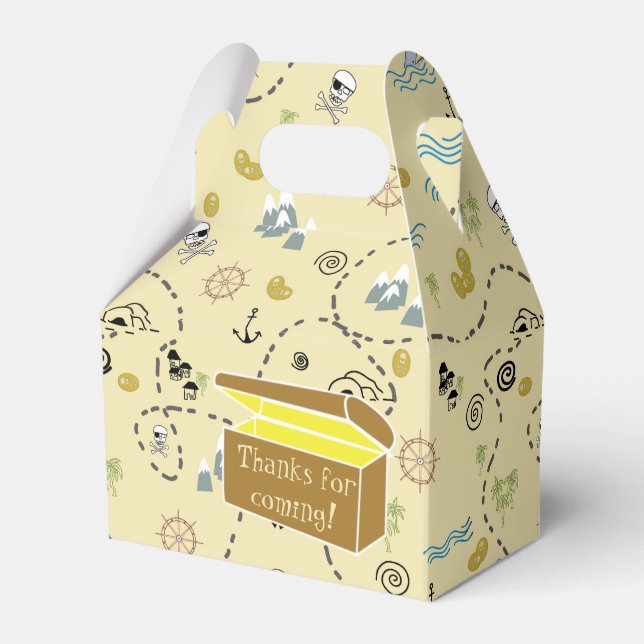 Schatzkarte und Danke für das Kommen Geschenkschachtel (Vorderseite)