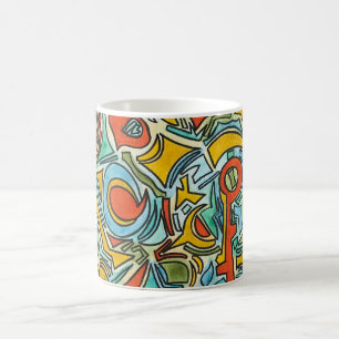 Schatzkiste - Handbemalte abstrakte Kunst Kaffeetasse