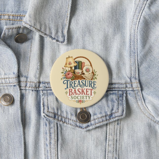 Schatzkorb Gesellschaft Cottagecore Button (Beispiel)