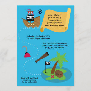 Schatzsuche Piraten Geburtstagsfeier Einladung