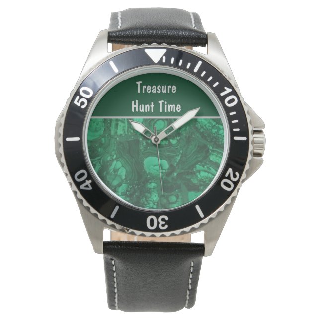 Schatzsuche Time Green Rock Collector Rockhound Armbanduhr (Vorderseite)