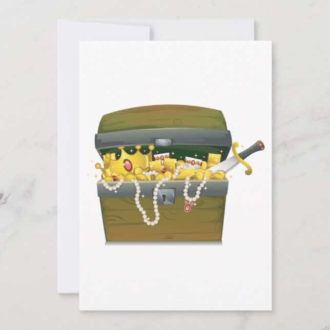 Schatztruhe Einladung (Vorderseite)