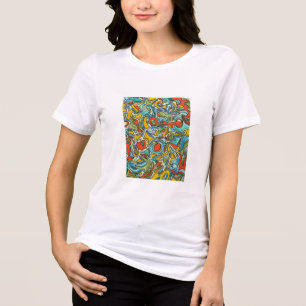 Schatztruhe-Handbemalte abstrakte Wasserfarbe Tri-Blend Shirt